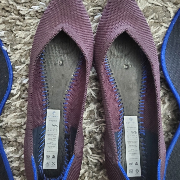 Rothy's Pointed Toe Port Purple Flats Sz 6 - Picture 6 of 6